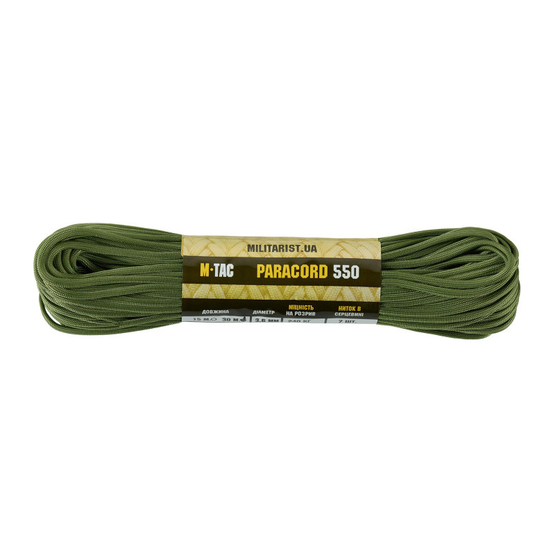 M-Tac паракорд 550 type III Army Green 30м M-Tac паракорд 550 type III Army Green 30м