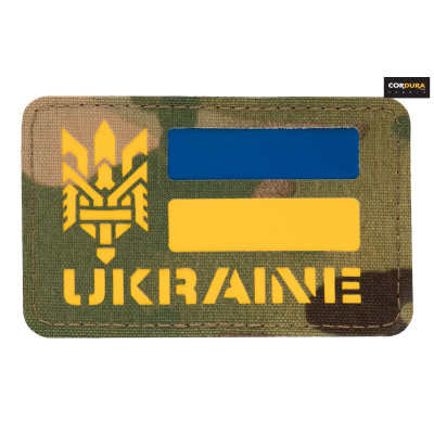 M-Tac нашивка Ukraine (с Тризубом) Laser Cut Multicam/Yellow/Blue