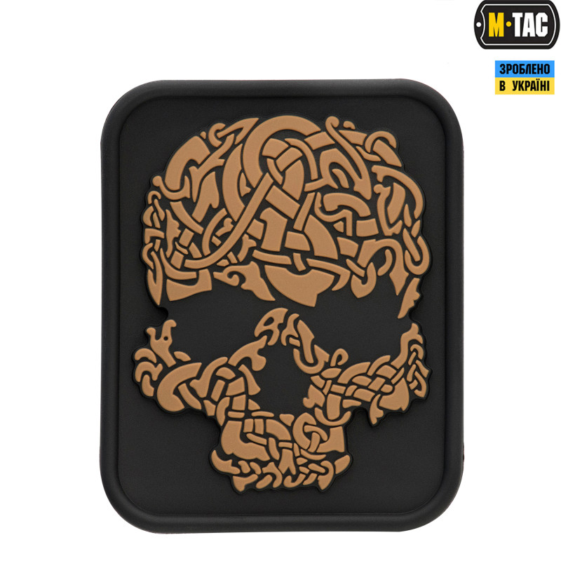 M-Tac нашивка Viking Skull ПВХ чорний/койот