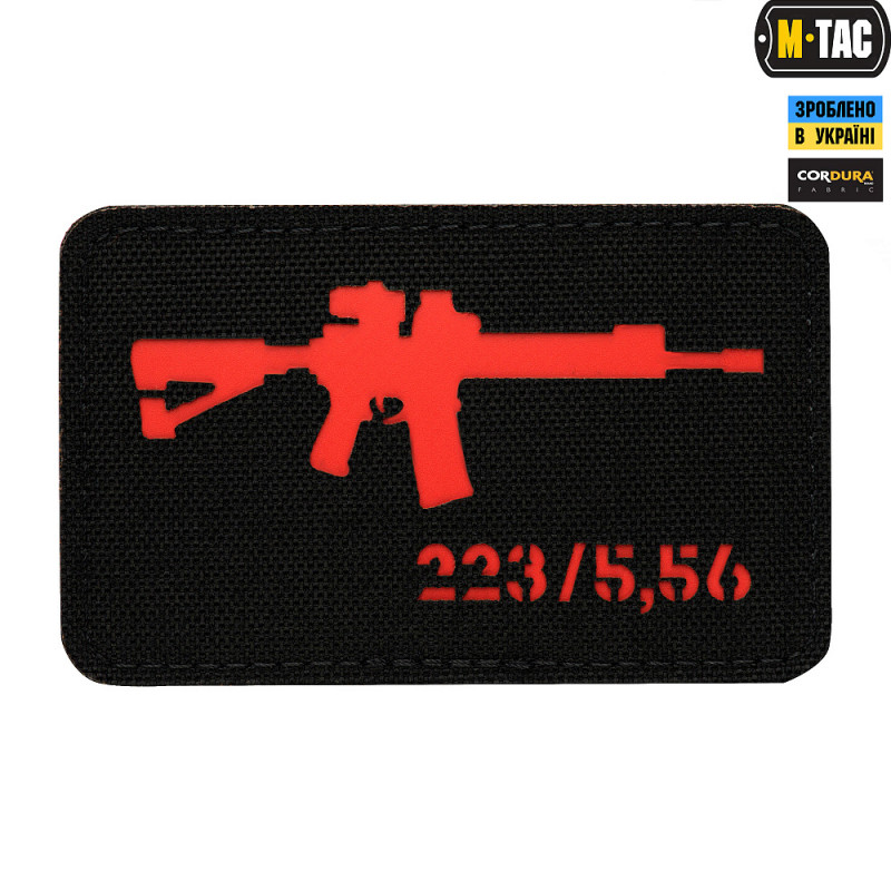 M-Tac нашивка AR-15 223/5,56 Laser Cut Black/Red M-Tac нашивка AR-15 223/5,56 Laser Cut Black/Red