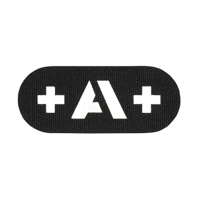 M-Tac нашивка група крові +A+ наскрізна Laser Cut Black