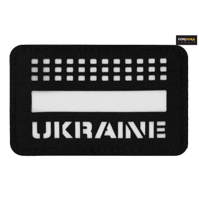 M-Tac нашивка Ukraine Laser Cut Black/світлонакопичувач