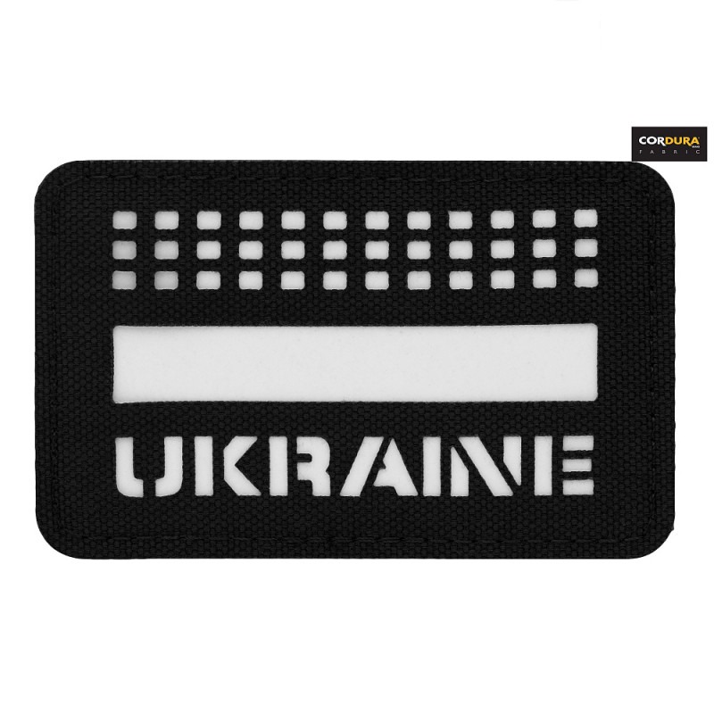 M-Tac нашивка Ukraine Laser Cut Black/світлонакопичувач