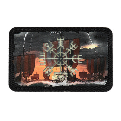 M-Tac нашивка Вегвізир/Драккар (80х50 мм) Black/GID