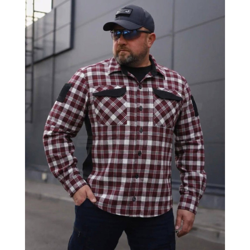 Тактична сорочка Vik-Tailor з липучкою Velcro, Burgundy, 48-50/4