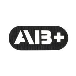 M-Tac нашивка група крові AB+ наскрізна Laser Cut Black