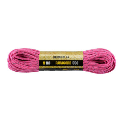 M-Tac паракорд 550 type III Neon Pink Reflective 30м