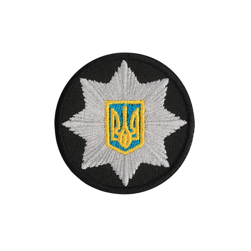 Кокарда Поліція кругла 5 см чорна