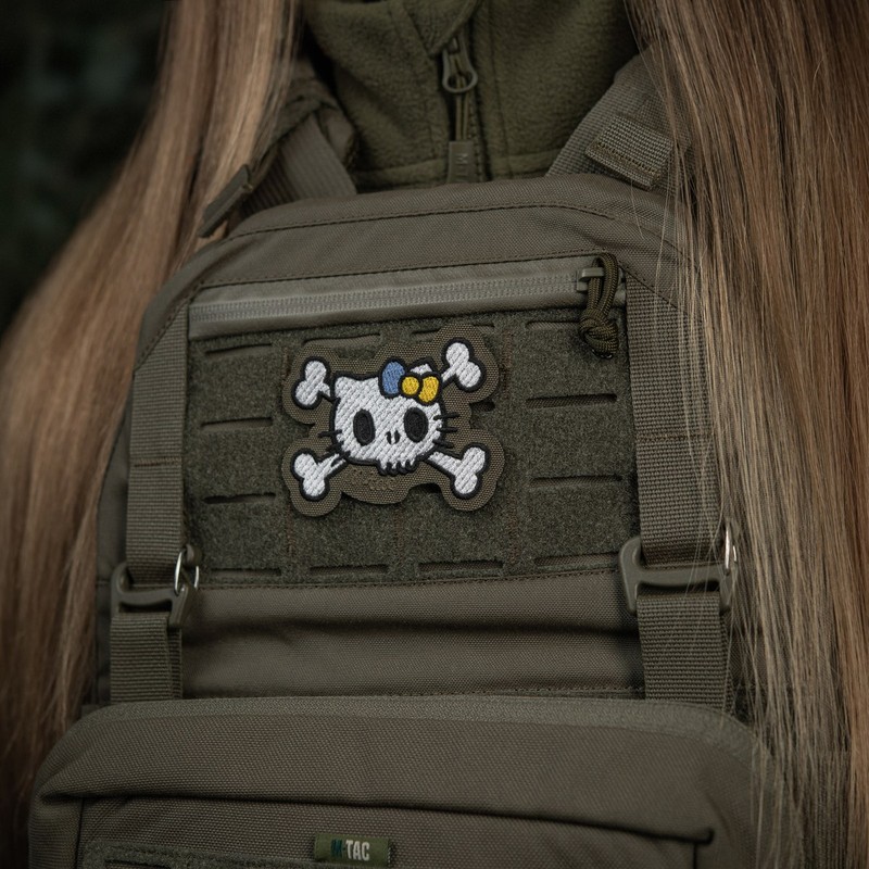 M-Tac нашивка KITTY (вишивка) White/Ranger Green