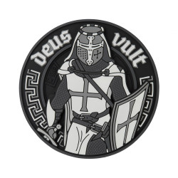 M-Tac нашивка Deus Vult 3D ПВХ чорно-біла