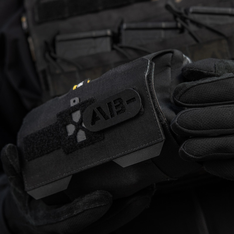 M-Tac нашивка група крові AB- наскрізна Laser Cut Black