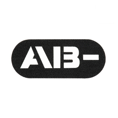 M-Tac нашивка група крові AB- наскрізна Laser Cut Black