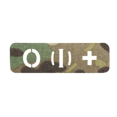 M-Tac нашивка група крові O (I) + наскрізна Laser Cut 25х80 Multicam