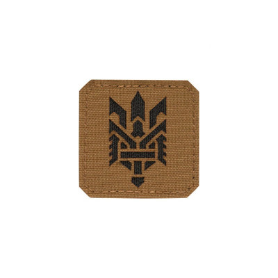 M-Tac нашивка Тризуб (стилізація) Laser Cut мала Coyote/Black