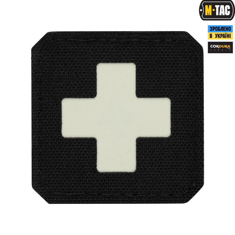 M-Tac нашивка Medic Cross Laser Cut Black/світлонакопичувач M-Tac нашивка Medic Cross Laser Cut Black/світлонакопичувач