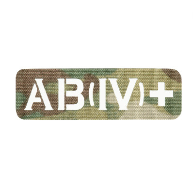 M-Tac нашивка група крові AB (IV) + наскрізна Laser Cut 25х80 Multicam
