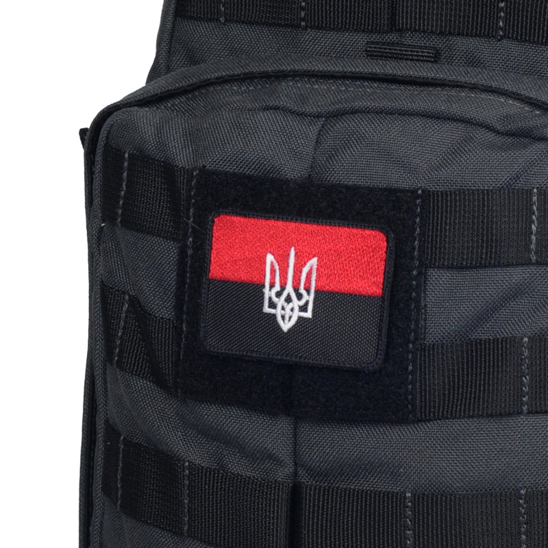 M-Tac нашивка прапор червоно-чорний с Тризубом M-Tac нашивка прапор червоно-чорний с Тризубом