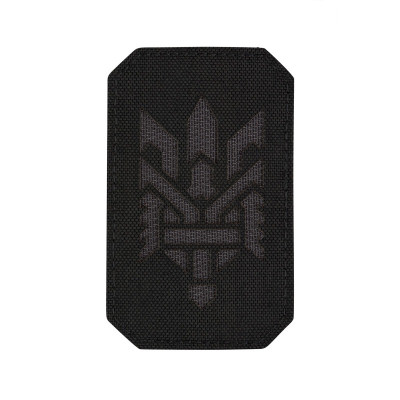 M-Tac нашивка Тризуб (стилізація) Laser Cut вертикальна Black/Grey
