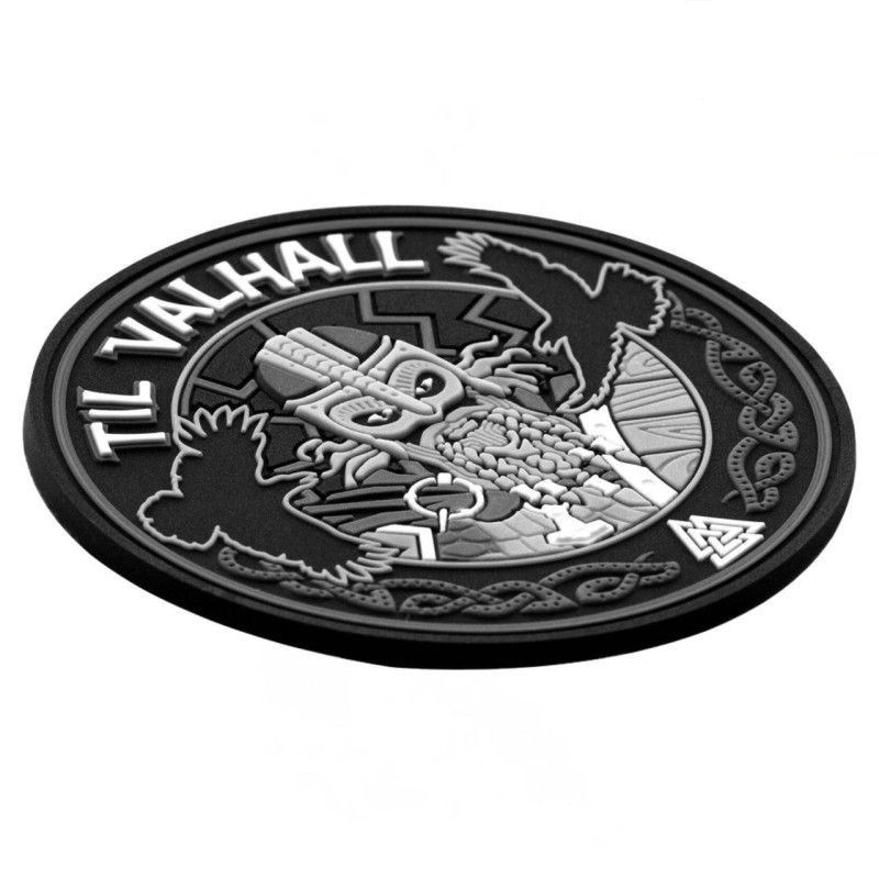 M-Tac нашивка Til Valhall ПВХ сіро-чорна M-Tac нашивка Til Valhall ПВХ сіро-чорна
