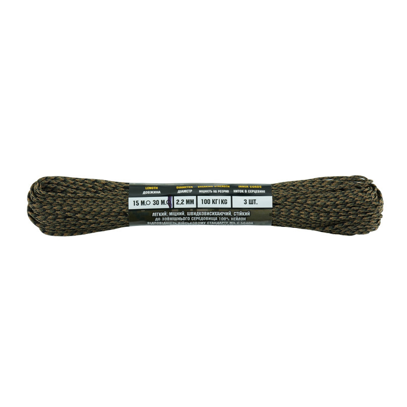 M-Tac паракорд Minicord Mil-Spec 30m Woodland Marpat