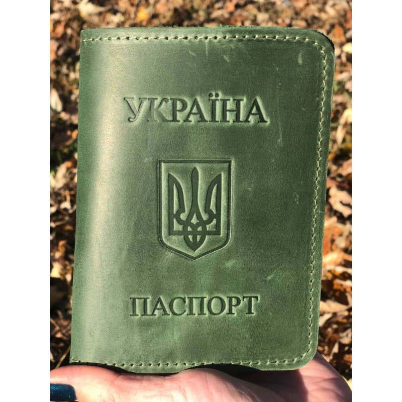 Обкладинка на паспорт зелений, Український виробник Обкладинка на паспорт зелений, Український виробник