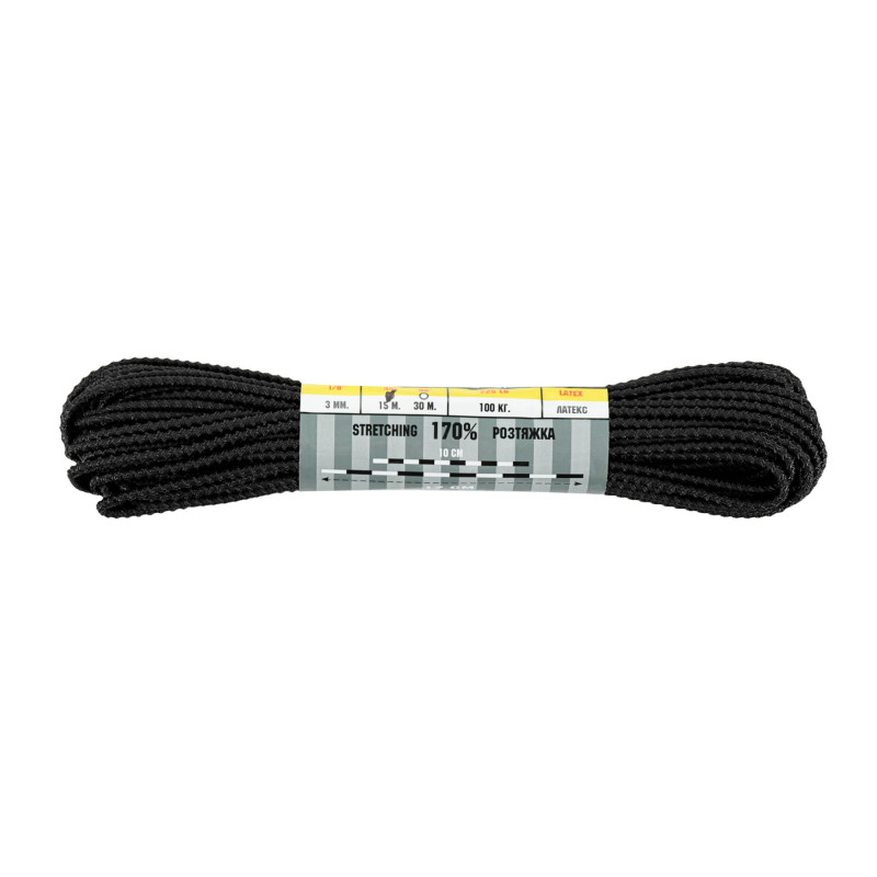 M-Tac паракорд Shock-Cord 3mm Dragon Skin Black 15м