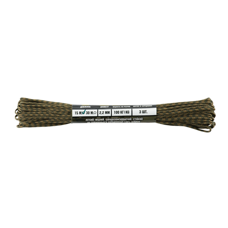 M-Tac паракорд Minicord Mil-Spec 15m Ranger Green/Coyote