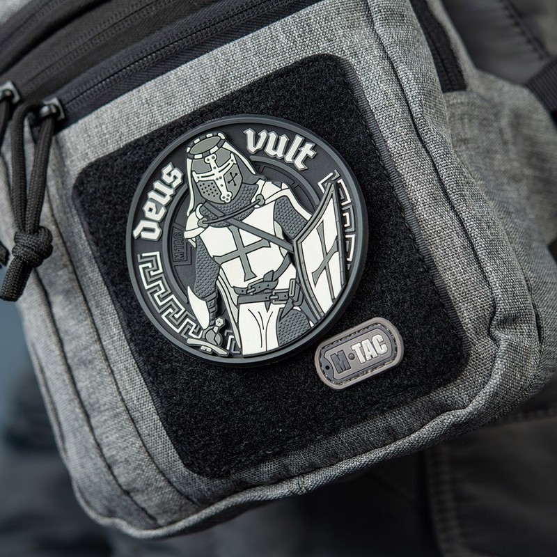 M-Tac нашивка Deus Vult 3D ПВХ чорно-біла M-Tac нашивка Deus Vult 3D ПВХ чорно-біла