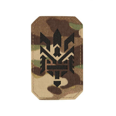 M-Tac нашивка Тризуб (стилізація) Laser Cut вертикальна Multicam/Black