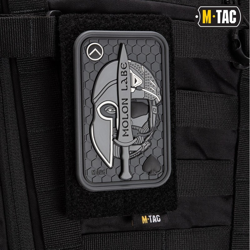 M-Tac нашивка Molon Labe Ace 3D ПВХ сіра