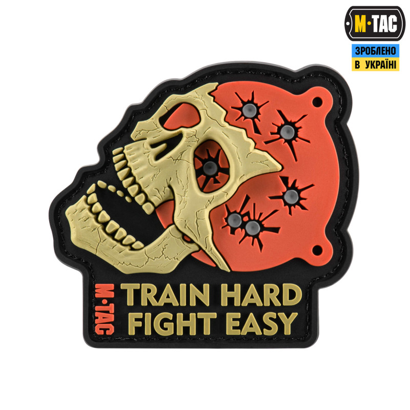 M-Tac нашивка Train Hard Fight Easy PVC Black/Red M-Tac нашивка Train Hard Fight Easy PVC Black/Red