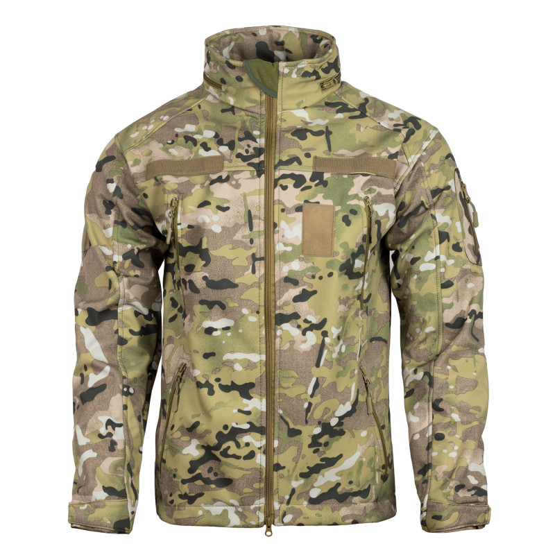 Куртка з липучками для шевронів Vik-Tailor SoftShell, MultiCam