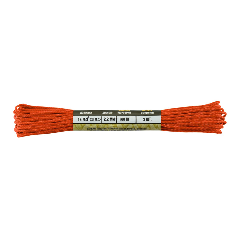 M-Tac паракорд Minicord Safety Orange 15м M-Tac паракорд Minicord Safety Orange 15м