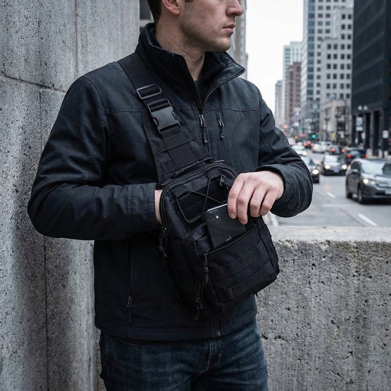 Сумка однолямкова Vik-Tailor MOLLE 7л, Black