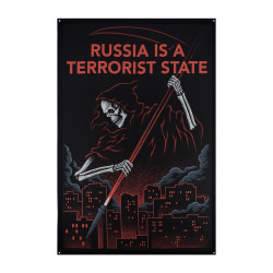 M-Tac банер russia is a terrorist state 900x1300 Black