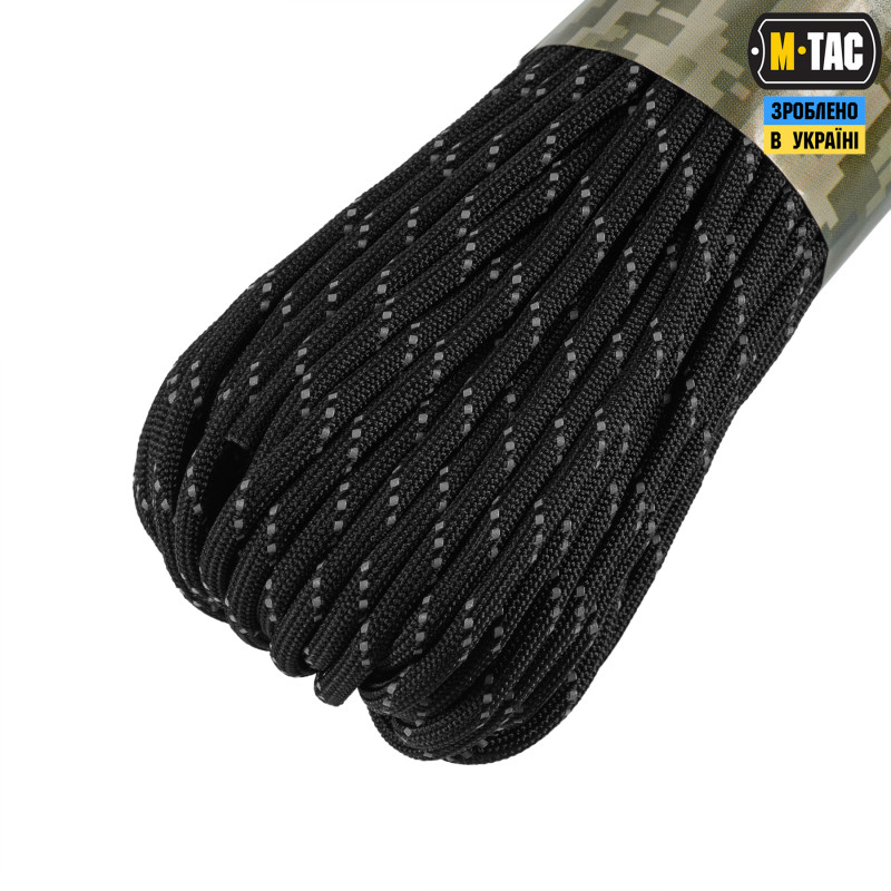 M-Tac паракорд 550 mil-spec Black Reflective 30м M-Tac паракорд 550 mil-spec Black Reflective 30м