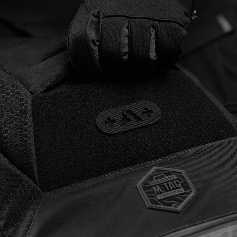 M-Tac нашивка група крові +A+ наскрізна Laser Cut Black