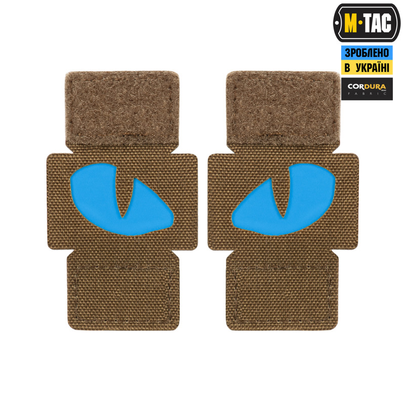 M-Tac нашивка Tiger Eyes Laser Cut (пара) Coyote/Blue/GID
