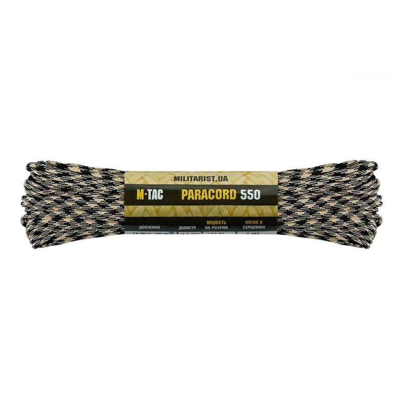 M-Tac паракорд 550 type III 30m Black/Sand