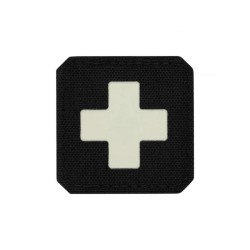 M-Tac нашивка Medic Cross Laser Cut Black/світлонакопичувач