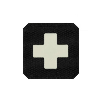 M-Tac нашивка Medic Cross Laser Cut Black/світлонакопичувач