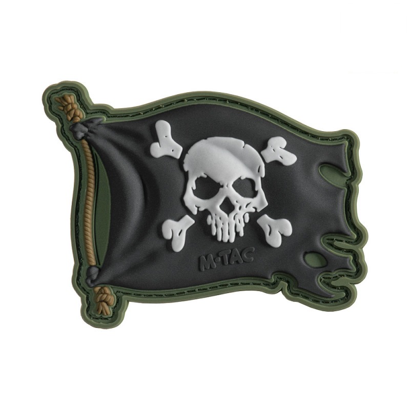 M-Tac нашивка Веселий Роджер PVC Olive/Black M-Tac нашивка Веселий Роджер PVC Olive/Black