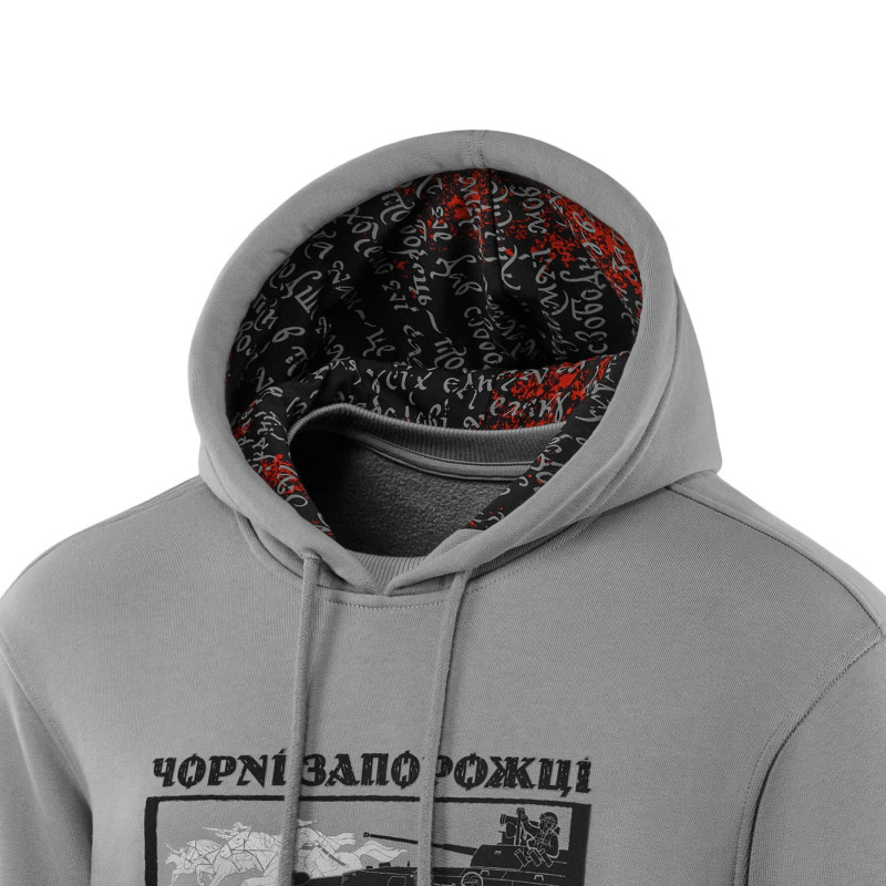 M-Tac кофта Hoodie Чорні Запорожці Cotton Hard Light Grey