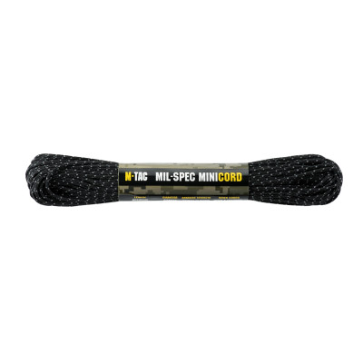 M-Tac паракорд Minicord Mil-Spec 30m Black Reflective