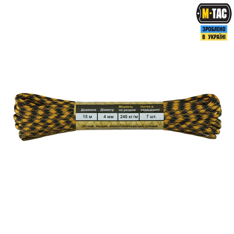 M-Tac паракорд 550 type III 15m Black/Goldenrod