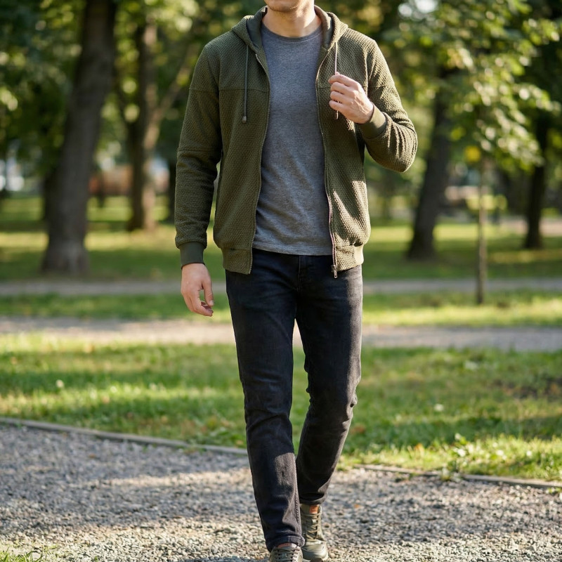 Флісова кофта Vik-Tailor Alfa Jacquard, Olive