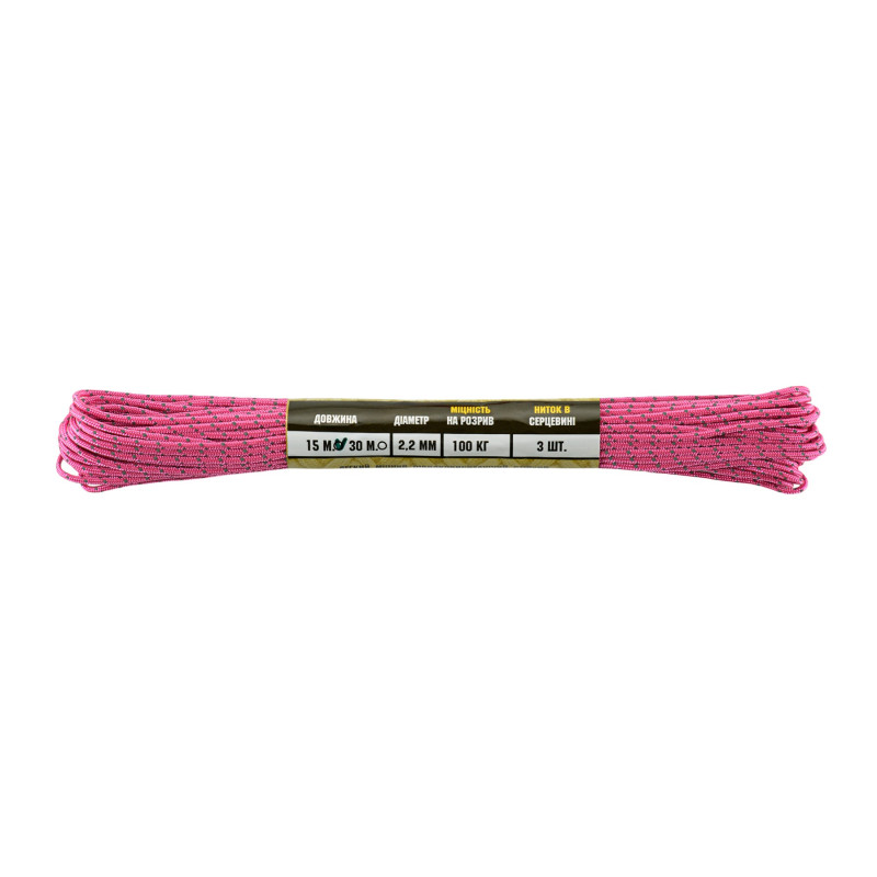 M-Tac паракорд Minicord Reflective Neon Pink 15м