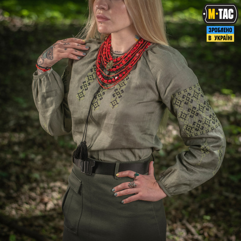 M-Tac вишиванка жіноча 100% льон олива M-Tac вишиванка жіноча 100% льон олива