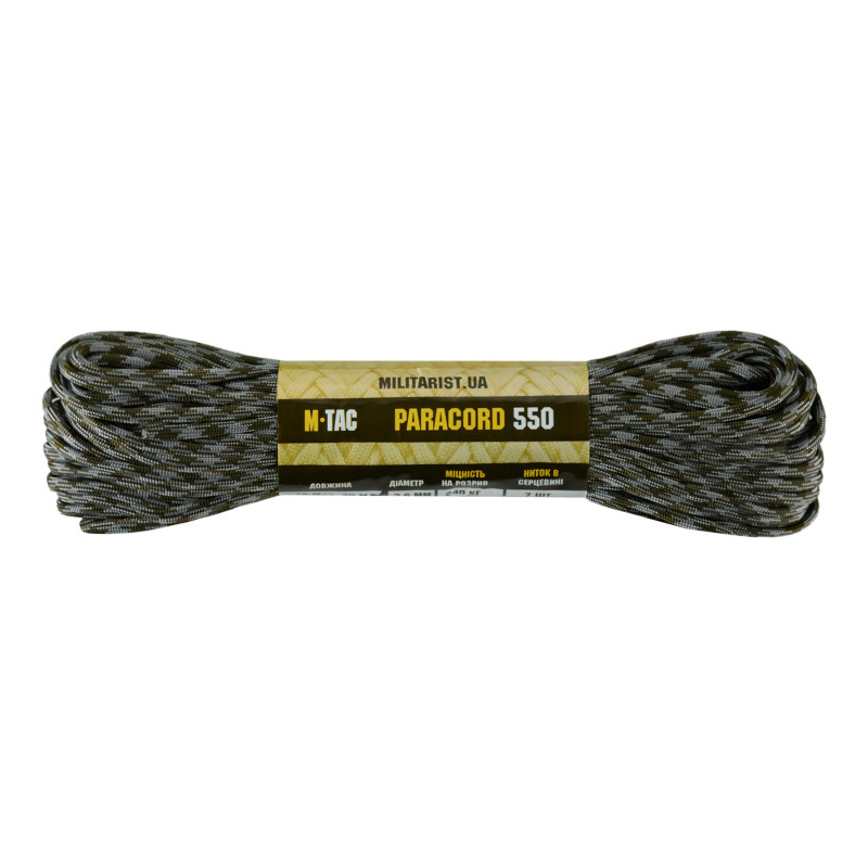 M-Tac паракорд 550 type III Grey Forest 30м