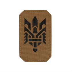 M-Tac нашивка Тризуб (стилізація) Laser Cut вертикальна Coyote/Black